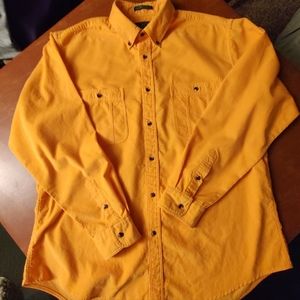Crew button down corduroy long sleeve shirt. Yellow. Size XL.